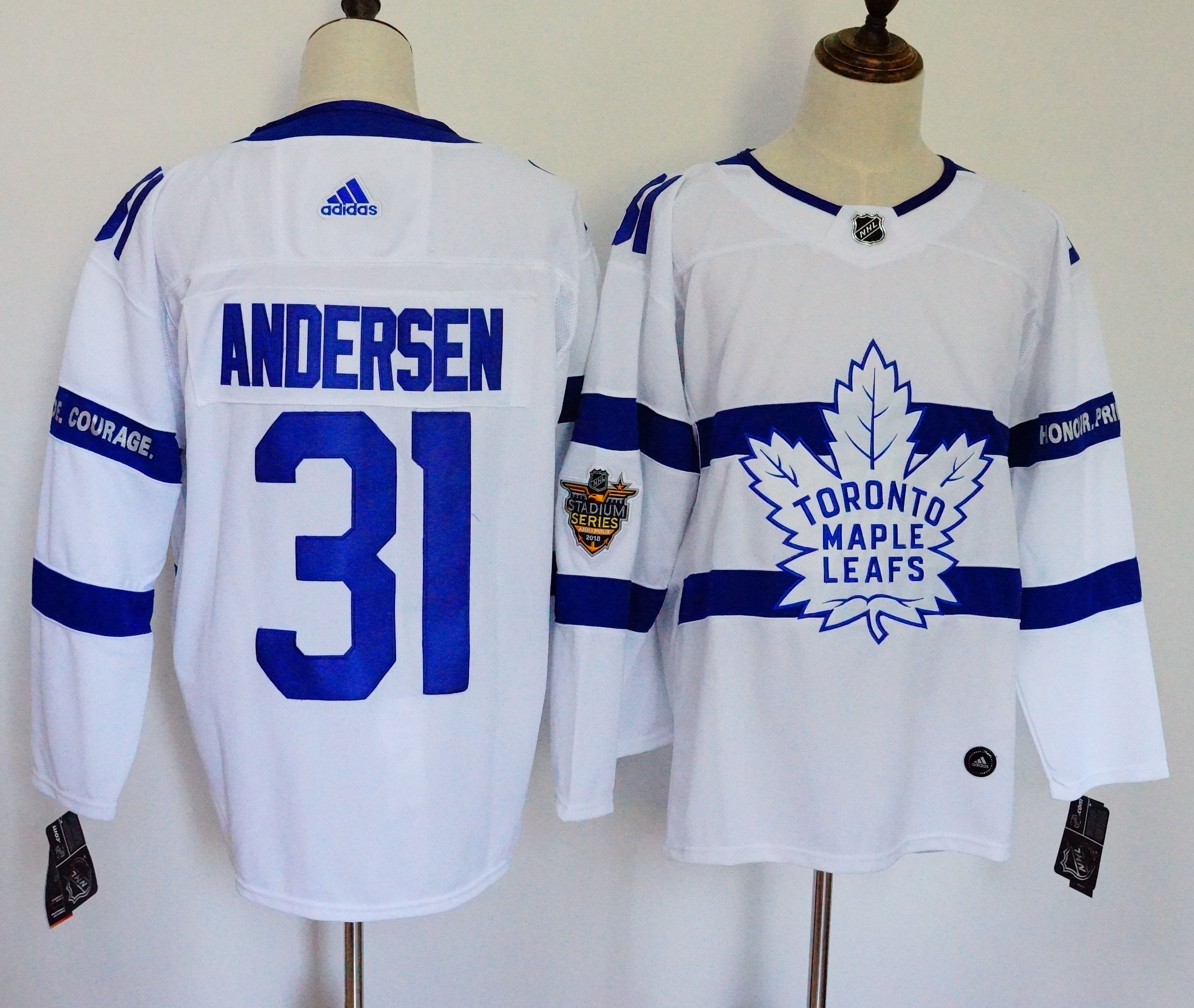 Men Toronto Maple Leafs #31 Andersen White Adidas AD NHL Jerseys